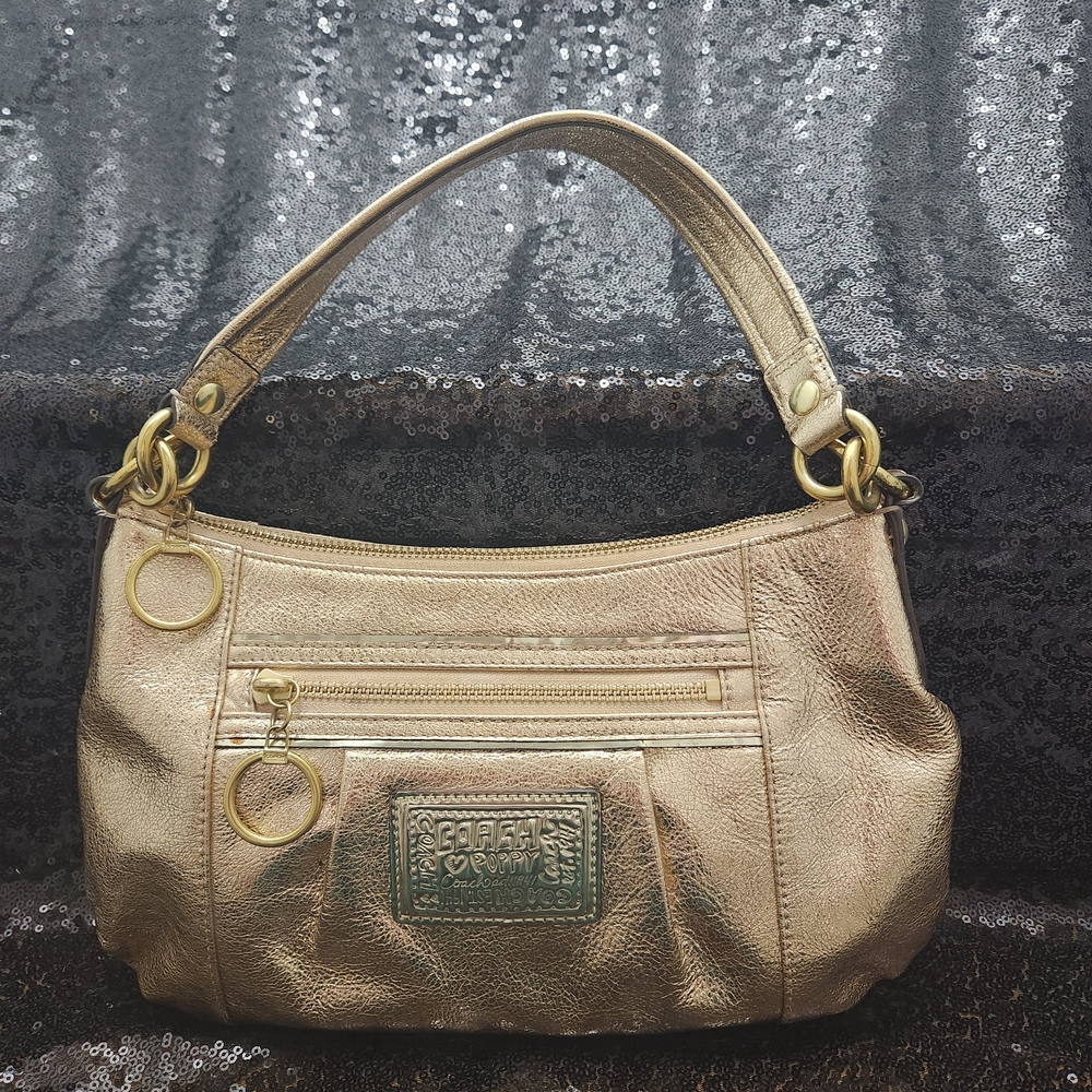 Coach Poppy Gold Shoulder Bag Crossbody
